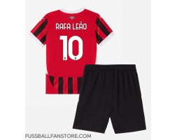 AC Milan Rafael Leao #10 Replik Heimtrikot Kinder 2024-25 Kurzarm (+ Kurze Hosen)